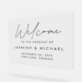 黒モダン字の結婚歓迎 アクリルサイン (傾斜)