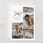 黒モダン字エレガントのクリスマス数々の写真 シーズンカード (正面)