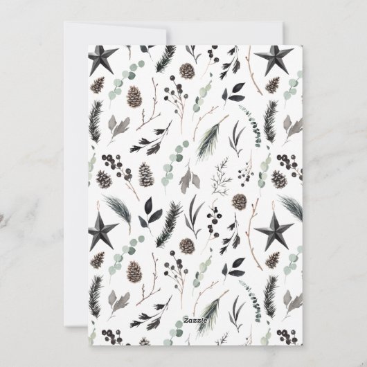 黒モダン字エレガントのクリスマス数々の写真 シーズンカード (裏面)