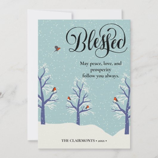 黒モダン字エレガントBLEESED(鳥)ショウジョウコウカンチョウ シーズンカード (正面)