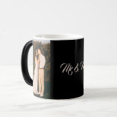 黒モダン字カップル写真 モーフィングマグカップ (正面左)