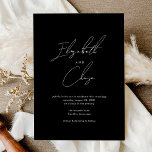 黒モダン字スタイリッシュ結婚名 招待状<br><div class="desc">黒モダン書名スタイリッシュ結婚式招待状はシックな書道でカップルの名前を特徴とし、レイアウトシンプルもレイアウトモダン。</div>