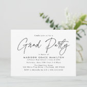 黒モダン字卒業パーティー 招待状 (スタンド正面)