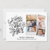 黒モダン字心地よいと喜びの良い知り合い シーズンカード (正面)