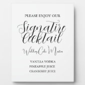 黒モダン字結婚飲み物 フォトプラーク (正面)