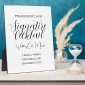 黒モダン字結婚飲み物 フォトプラーク (側面)