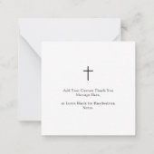 黒モダン字《キリスト教》洗礼式や命名式ありがとう ノートカード (裏面)