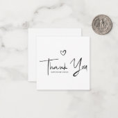 黒モダン字《キリスト教》洗礼式や命名式ありがとう ノートカード (正面/裏面インサイチュ)