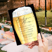 黒モダン字BBQとBrews 招待状