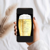 黒モダン字BBQとBrews 招待状