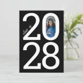 黒モダン学年と写真卒業 案内状 (スタンド正面)