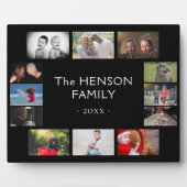 黒モダン年1回家族の記念撮影コラージュ フォトプラーク (正面)