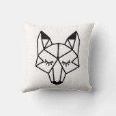 黒モダン幾何学的キツネヘッド クッション (裏面)