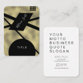 黒モダン幾何形状フェイク金ゴールド 名刺 (正面/裏面)