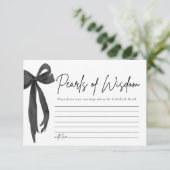 黒モダン弓の真珠の知恵ブライダルシャワー 招待状 (スタンド正面)