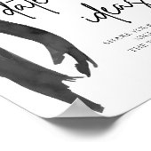 黒モダン弓ブライダル日付ナイトアイディアゲームサイン ポスター (角)