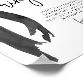 黒モダン弓リングや輪狩りブライダルシャワーゲームサイン ポスター (角)