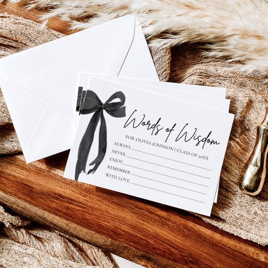 黒モダン弓卒業アドバイス知恵の言葉 エンクロージャーカード