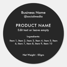 黒モダン成分製品ラベル