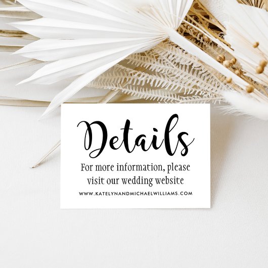 黒モダン手書きスクリプ結婚トの詳細 エンクロージャーカード