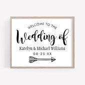 黒モダン手書きスクリプ結婚トへようこそ ポスター