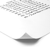 黒モダン手書きスクリプ結婚ト席 ポスター (角)