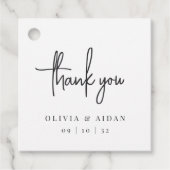 黒モダン手書きス結婚クリプト フェイバータグ (正面)