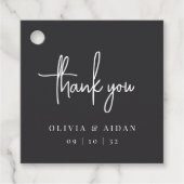 黒モダン手書きス結婚クリプト フェイバータグ (正面)