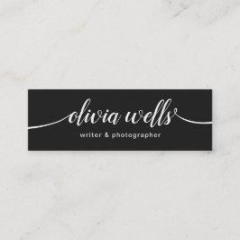 黒モダン手書き書道 スキニー名刺