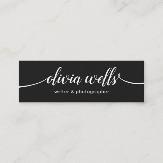 黒モダン手書き書道 スキニー名刺 (正面)