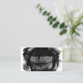 黒モダン抽象芸術ブラシストローク芸術的トレンディー 名刺 (スタンド正面)