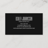 黒モダン抽象芸術ブラシストローク芸術的トレンディー 名刺 (裏面)