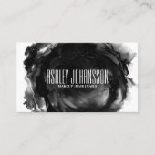 黒モダン抽象芸術ブラシストローク芸術的トレンディー 名刺 (正面)