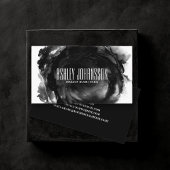 黒モダン抽象芸術ブラシストローク芸術的トレンディー 名刺