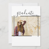 黒モダン抽象芸術卒業写真招待状 招待状 (正面)