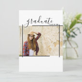 黒モダン抽象芸術卒業写真招待状 招待状 (スタンド正面)