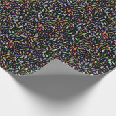 黒モダン数々のの抽象芸術色のダイヤモンド ラッピングペーパー (角)