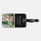 黒モダン数々の写真の家族エレガント贈り物 ラゲッジタグ (裏面横)