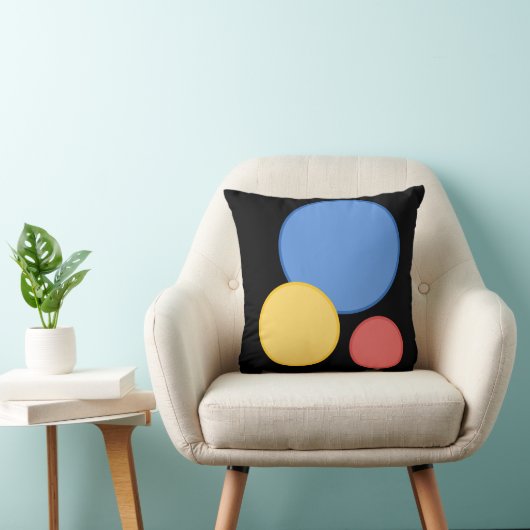 黒モダン数々の色の円 クッション (椅子)