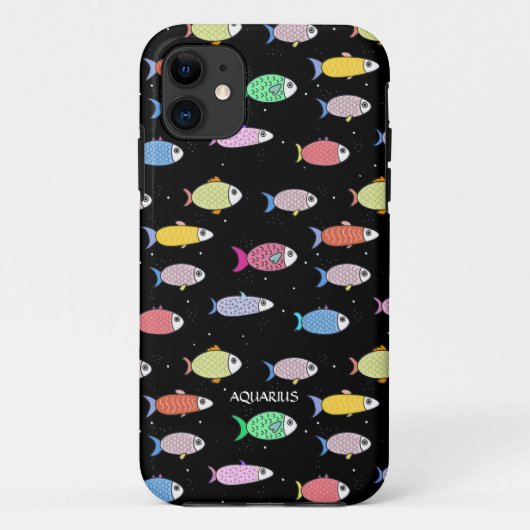 黒モダン数々の色の魚 Case-Mate iPhoneケース (裏面)