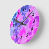 黒モダン数雲カラフル壁時計 ラウンド壁時計 (傾斜)