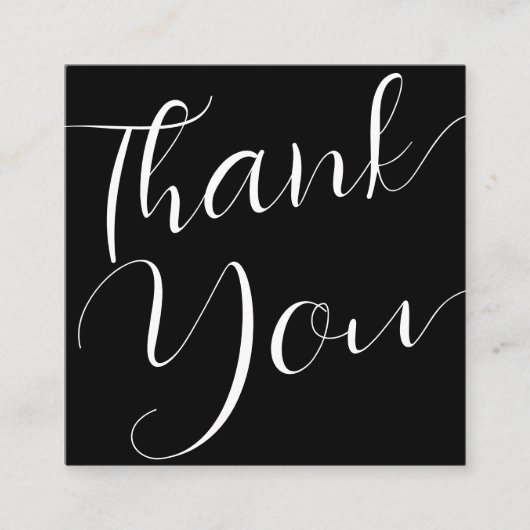 黒モダン文字ありがとうビジネス割引 割引カード (正面)
