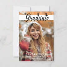 黒モダン文字のエレガント写真卒業