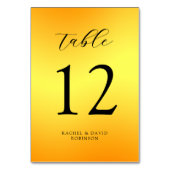 黒モダン文字エレガントゴールデン結婚ズ テーブルナンバー (正面)