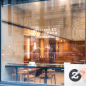 黒モダン文字カップルが赤ちゃんシャワーを命名 ウィンドウサイン (カフェ窓)