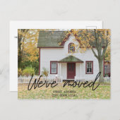 黒モダン文字ニューハウス温暖化写真 案内ポストカード (正面/裏面)