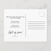 黒モダン文字ニューハウス温暖化写真 案内ポストカード (裏面)