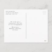 黒モダン文字バレンタインデーの写真 シーズンポストカード (裏面)