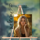 黒モダン文字フォトグラードパーティーへようこそ アクリルサイン (ニュートラル)