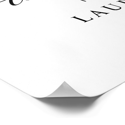 黒モダン文字写真の結婚ウェルカムサイン ポスター (角)